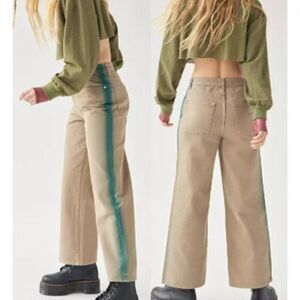 BDG  Women's Retro Cropped Wide Leg‎ Jeans High Rise Brown Cotton Relaxed Fit
